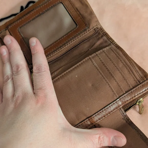 Brown Leather Wallet FOSSIL VINTAGE GUC - Picture 7 of 10